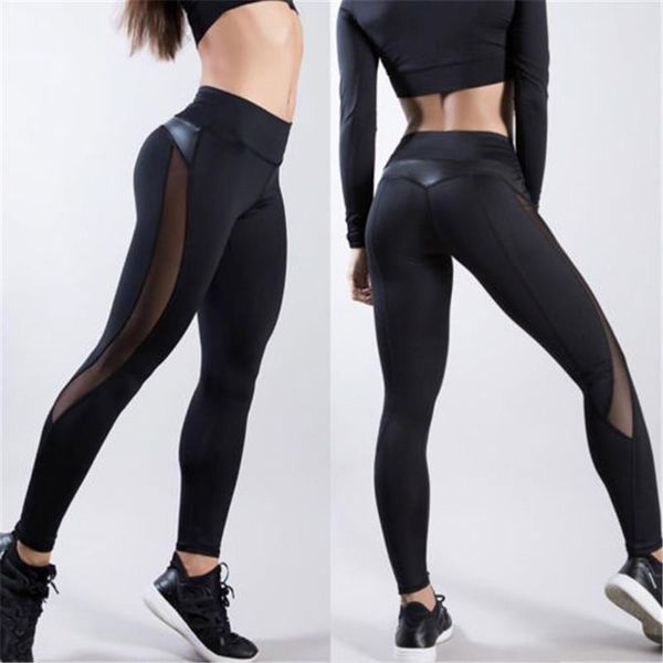 

women's leggings women sports black mesh net pants for slimming hip up fitness elastic waist long