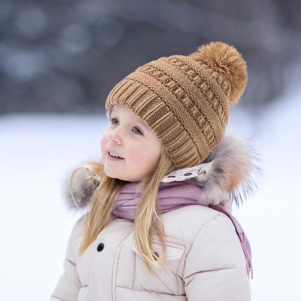 

caps & hats lovely winter warm kid child hat/scarf cute soft knitting cap head wear beanie neck protect girl boy warmer gift accessory, Yellow