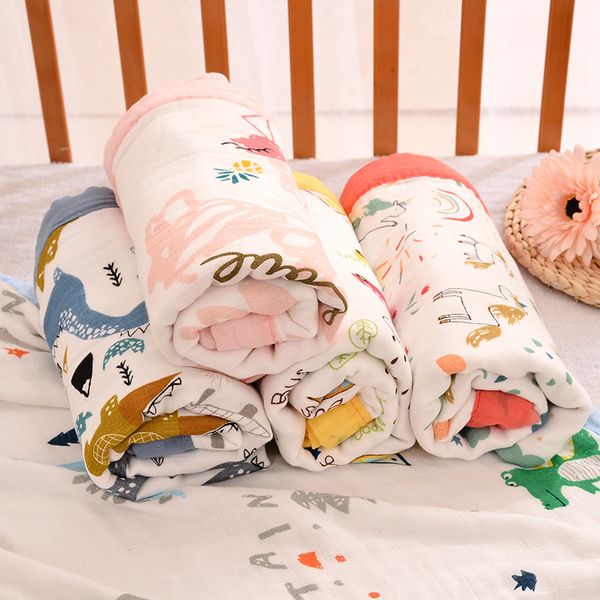 

kids boy girl air-conditioner room sleeping blankets swaddling bedding quilt gauze towel4-layer air conditioners comforters zyy1018