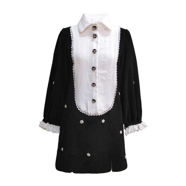 

casual dresses office ladies chic mini dress elegant pastel robes black trendy plus size women autumn style vestido festa, Black;gray