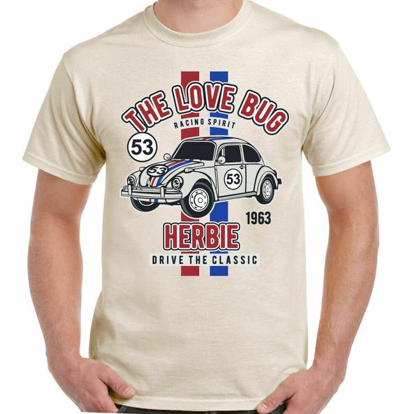 

herbie t-shirt rides again love bug man funny car fan, White;black