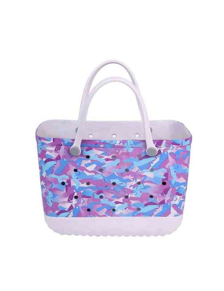 

wholale summer custom womens waterproof washable eva durable open rubber tote bag silicone beach bag