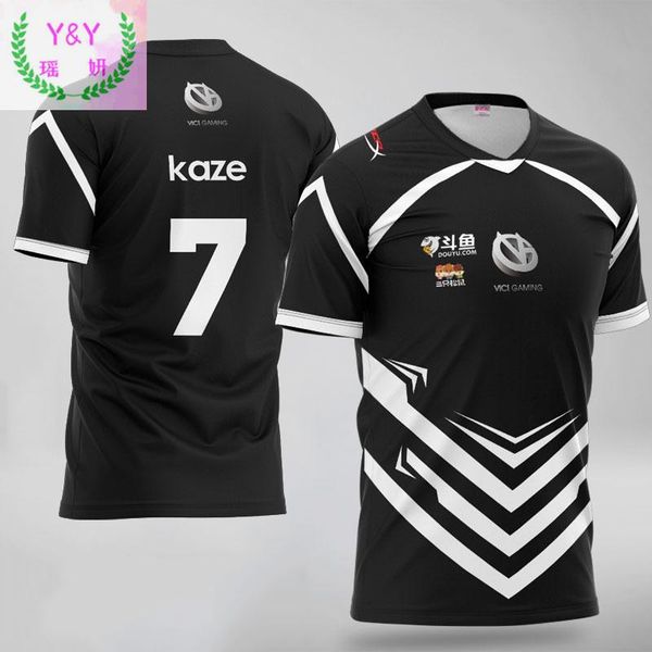 

men's t-shirts dota2 csgo esports player jersey uniform team ag vici gaming fans game tshirt men women custom id tee shirt collar, White;black