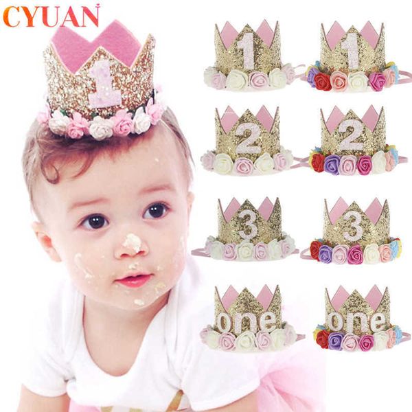 

hat princs crown headband 1 2 3 year decorations baby shower 1st birthday children party suppli