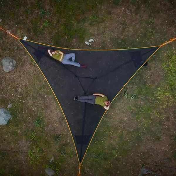 

tents and shelters multi-person hammock 3 point design portable multi-functional triangle aerial mat convenient camping sleep