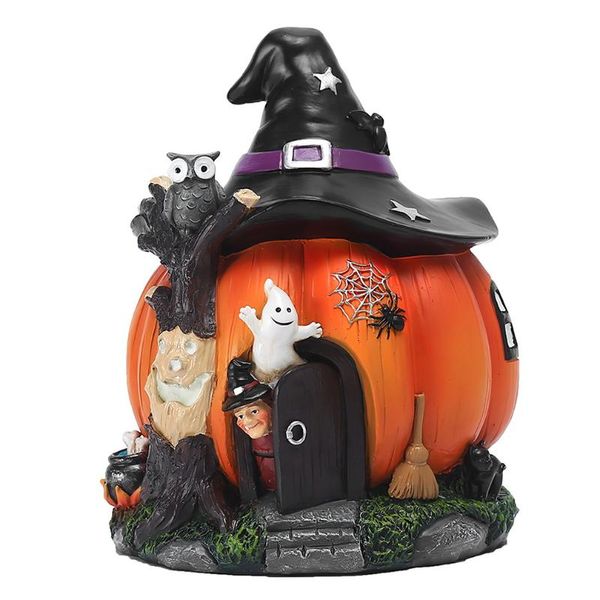 

novelty items halloween witch pumpkin house ornament glowing resin decoration decor home statue