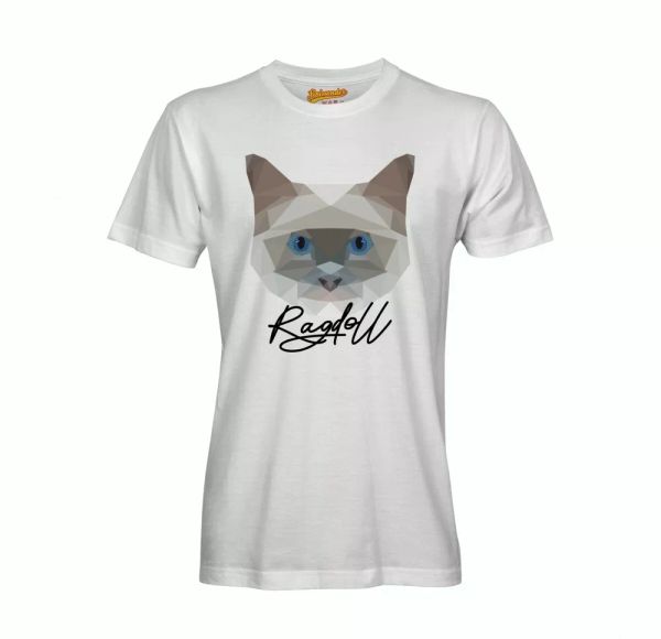 

ragdoll t-shirt polygon cat by siviwonder, White;black