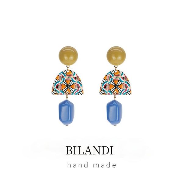

dangle & chandelier bilandi women jewelry resin earrings vintage statement 2021 design acrylic irregular bead drop for girl lady gifts, Silver