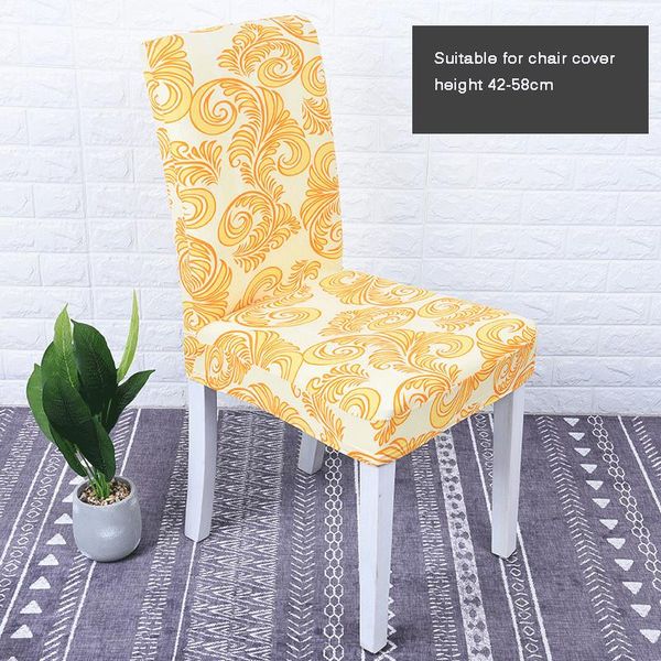 

piece jacquard chair cover yellow spandex slipcover case elastic kitchen dining room seat year stretch covers