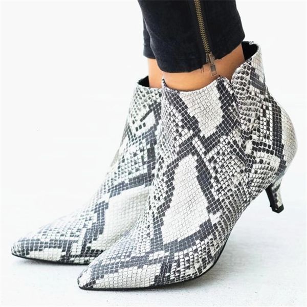 

dress shoes woman sued ankle boot mid stiletto zip-side heel pointed to the party work in open air leopard thin impression women's shoe, Black