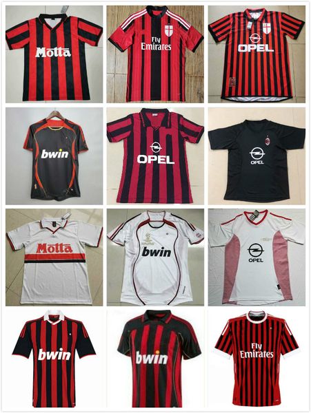 2004 2005 2007 2009 2011 AC Gullit Mailand Retro Fussball Trikots Maldini Inzaghi Ronaldo Baggio Boban Bockei Weah Ronaldinho Ibrahimovic Vinatge Football Hemd Kits