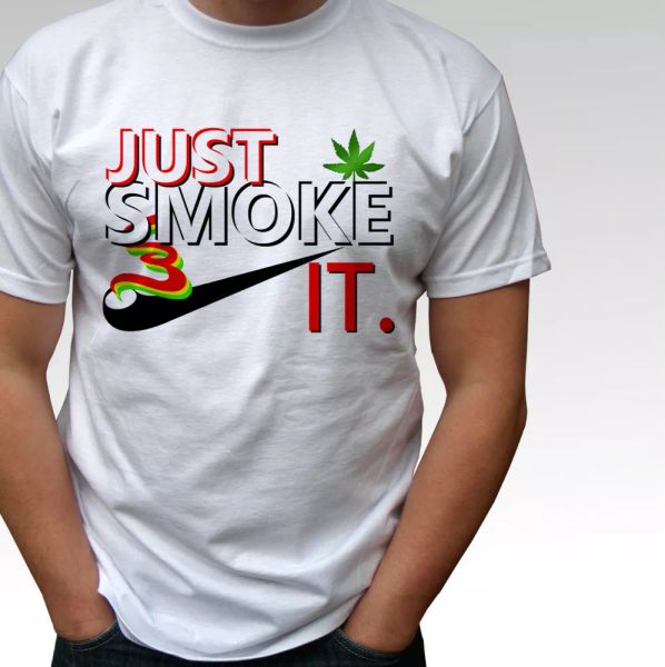 

just smoke it white t shirt funny joke party - mens and kids sizes, White;black