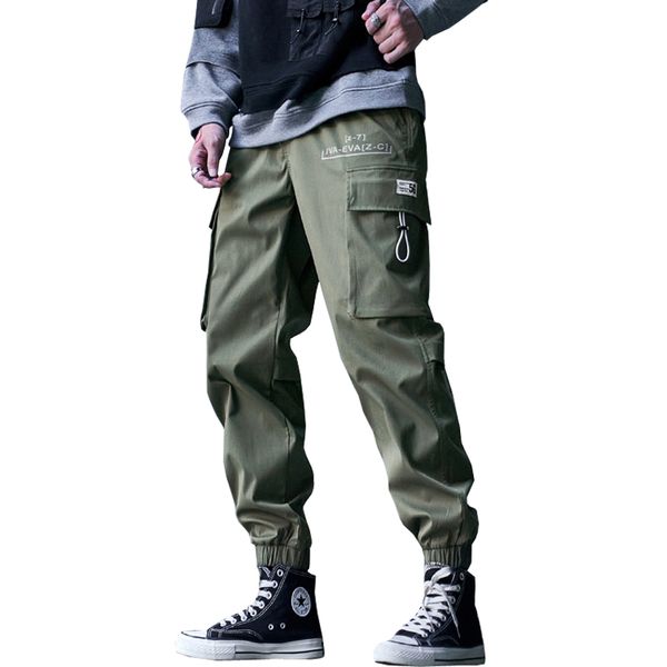 

men's straight hare korean pants, man ankle-length pants streetwear pants., Black