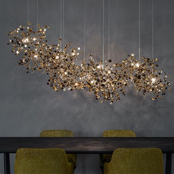 

pendant lamps modern bedroom dining room hanging lamp creative bar stainless steel lights g9 nordic art cafe staircase