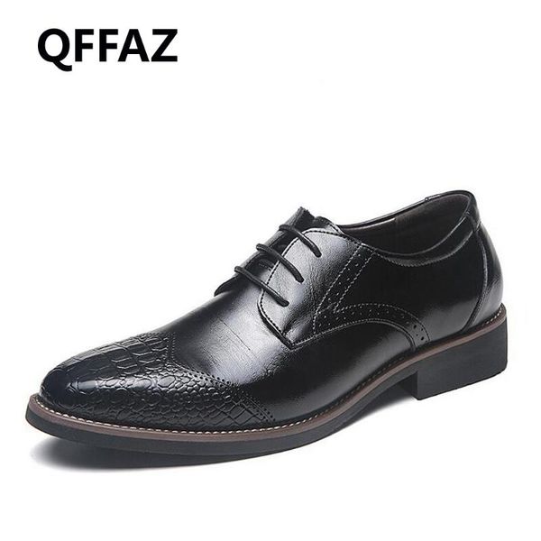 

dress shoes qffaz leather mens oxford for men lace-up business brand wedding, Black