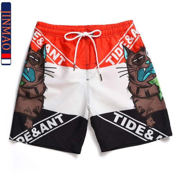 

men's shorts beach anime kawaii for man funny plage quick-drying breathe summer swimsuit de surf swimwear diving short bain 2021, White;black