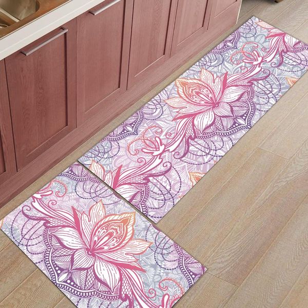 

mandala flower lotus home floor mat kitchen rug anti-slip indoor doormat carpet for living room bathroom carpets