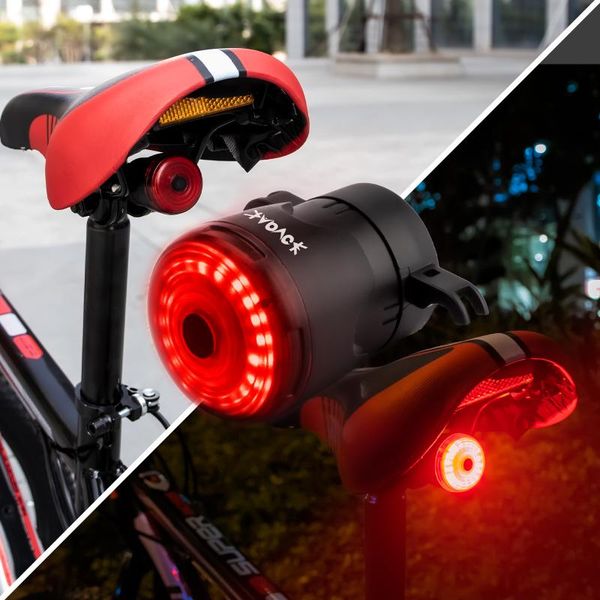 

bike lights usb rechargeable light led mtb bicycle rear lighting smart automatic wake-up lantern ipx6 rainproofand