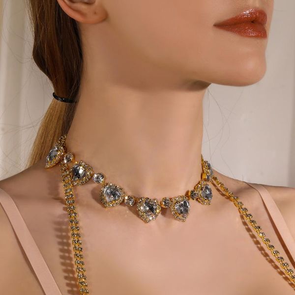 

fashion rhinestone personalized star heart choker nekclace for women wholesale items summer beach chain necklace boho chains, Silver