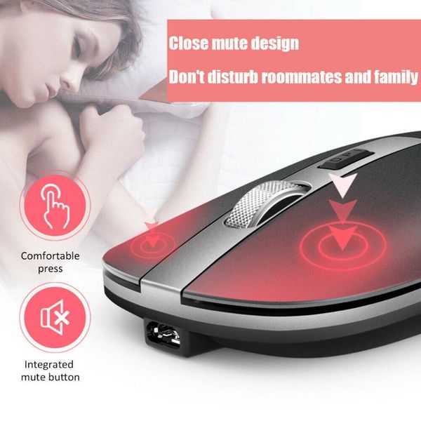 

mice bluetooth rechargeable dual mode wireless led mouse for pc lapslim silent
