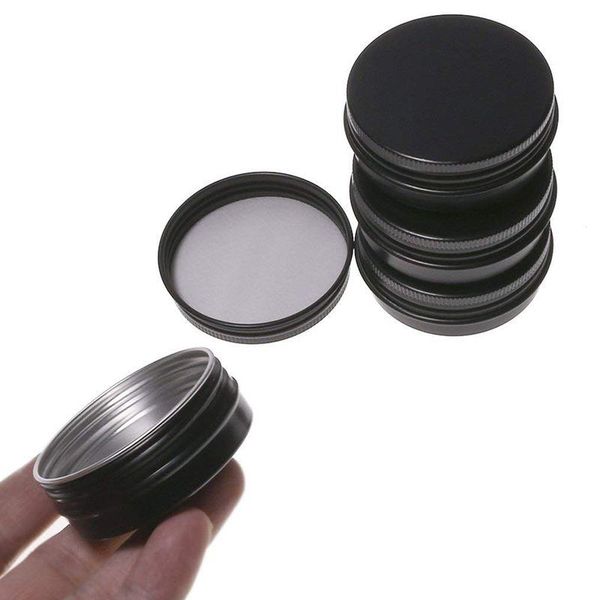 

bathroom storage & organization 12pcs 1oz black aluminum tin jars round screw lid containers empty metal cans for organizing cosmetic small