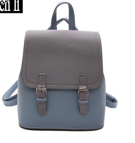 

backpack 2021 pu leather korean version of the solid color girl