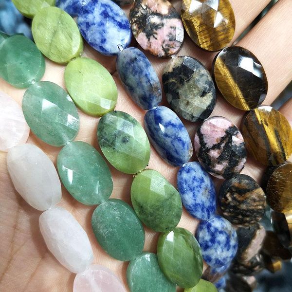 

other wholesale natural faceted oval stone beads labradorite rhodochrosite for jewelry making diy bracelet necklace 13*18mm