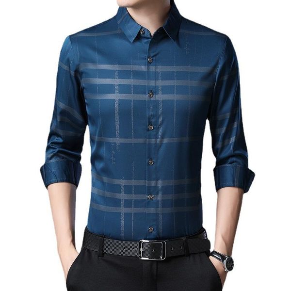 

men's casual shirts fashion dress shirt mens men plaid spring long sleeve slim fit camisa masculina, White;black