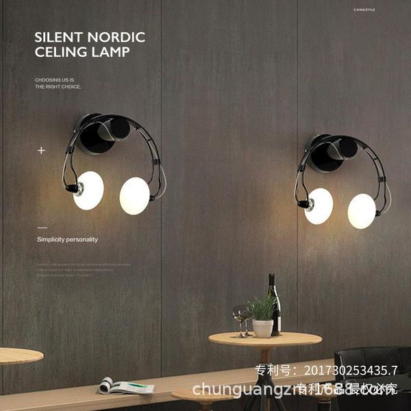 

wall lamp bedroom glass led creative aisle balcony children's room earphone home lights light for bed