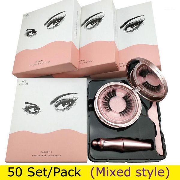 

wholesale 20/30/50 sets magnetic eyeliner eyelashes kit liquid with false lashes eyelash curler reusable lash1