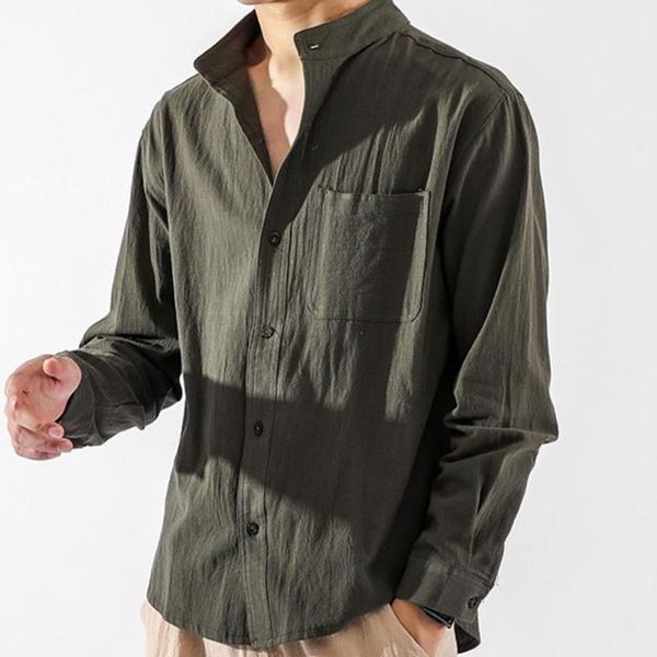 

men's casual shirts autumn men fashion loose turn-down collar buttoned long sleeve solid 2022 spring harajuku streetwear, White;black