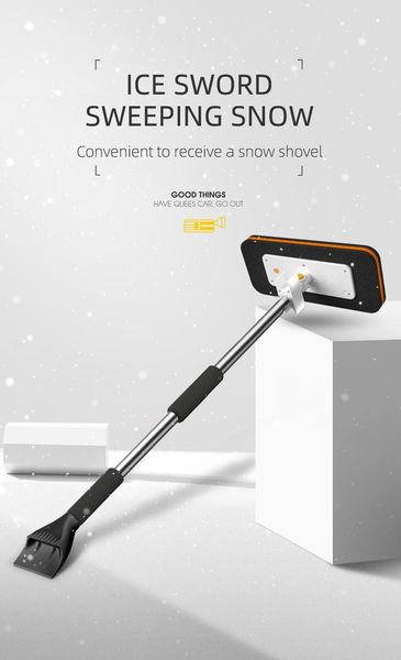 

car sponge multifunctional foldable snow removal broom shovel brush scraper
