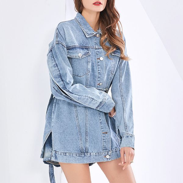 

Plus size female jackets Autumn casual wash all-match vintage jean denim jacket ladies outerwear, Black;brown