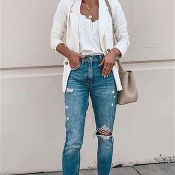 

women's jeans 6t1jeans with holes and little leg pants for women 2604# bjqk, Blue