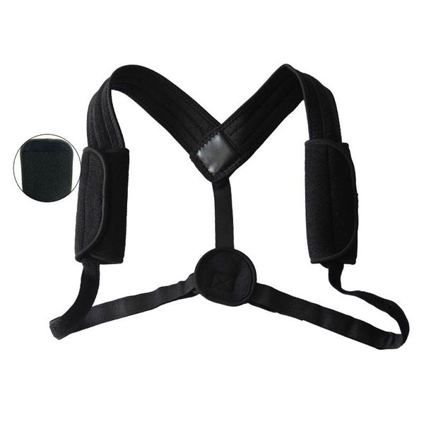

back posture corrector clavicle support belt slouching corrective adjustable spine braces ed-, Black;blue