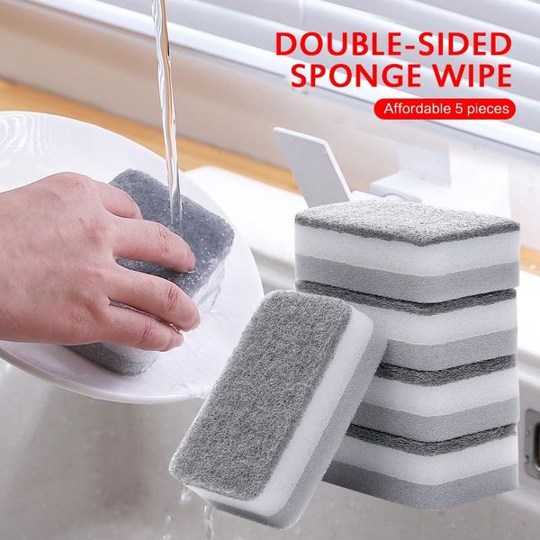 

kitchen paper strong magic sponge cleaning brush dish bowl washing pot pan scouring pad cloth window glass clean tools