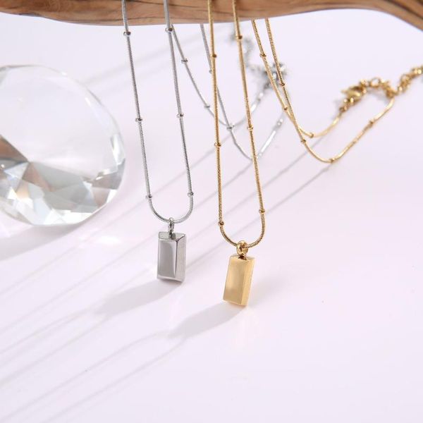 

chains golden brick necklace clavicle chain women fashion. wholesale, Silver