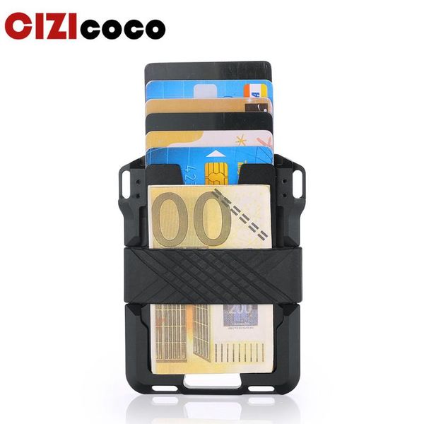 

card holders large capacity men aluminium alloy rfid travel wallets women antitheft id bank case hold 12 cards, Brown;gray