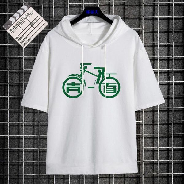 

fashion summer men's creativity pullover hoodies sweatshirt half sleeve cartoon male casual sweatshirts &, Black