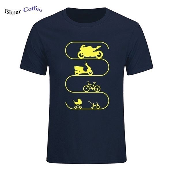 Estate NEW Fashion Baby-Car Bike Bicicletta Moto Evolution Tee Shirt per uomo Summer Hip hop T Shirt Plus Size 210409