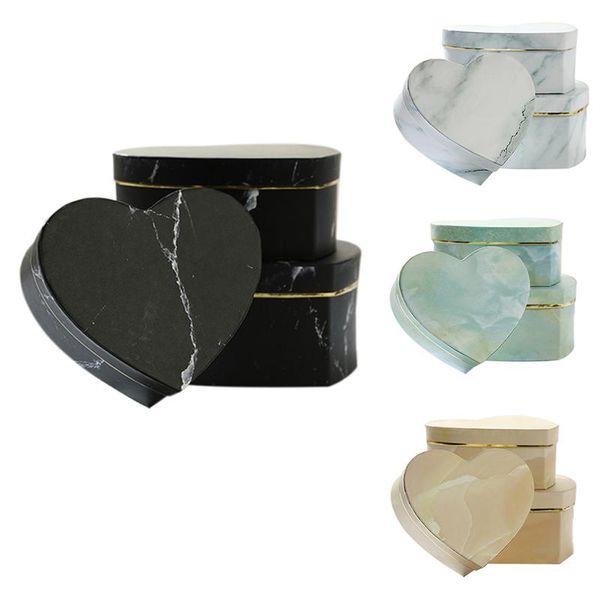 

gift wrap 3pcs heart shaped box marbled flower container packaging wedding decor