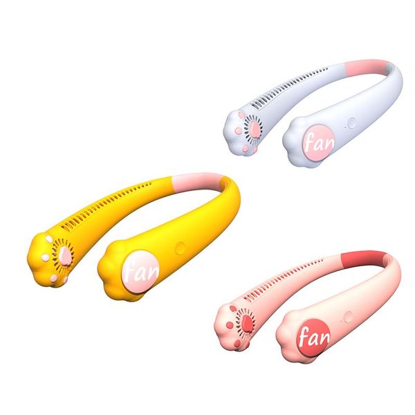 

electric fans sports mini neck fan leafless 2000mah lasts 6h usb charging household outdoor lazy portable mute