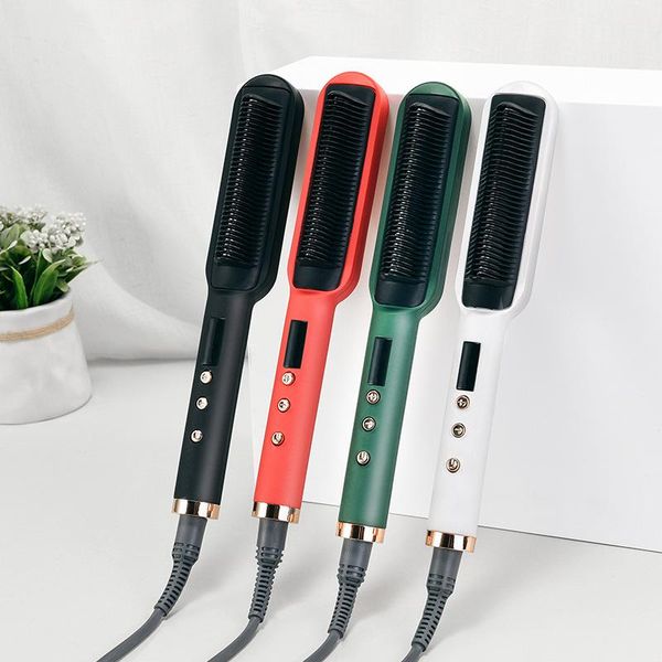 

hair straightener curling iron anti-scalding design temperature control straight roll dual purpose electric brushes