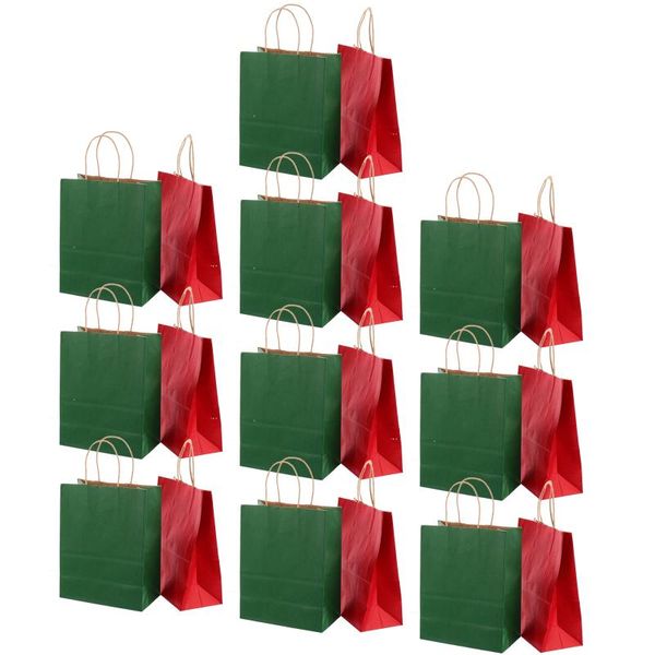 

gift wrap 24pcs christmas red and green bags with twine handle kraft paper pouch