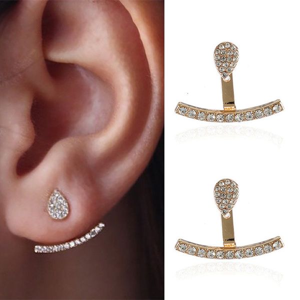

a1395 new full diamond water drop one line earrings, Golden