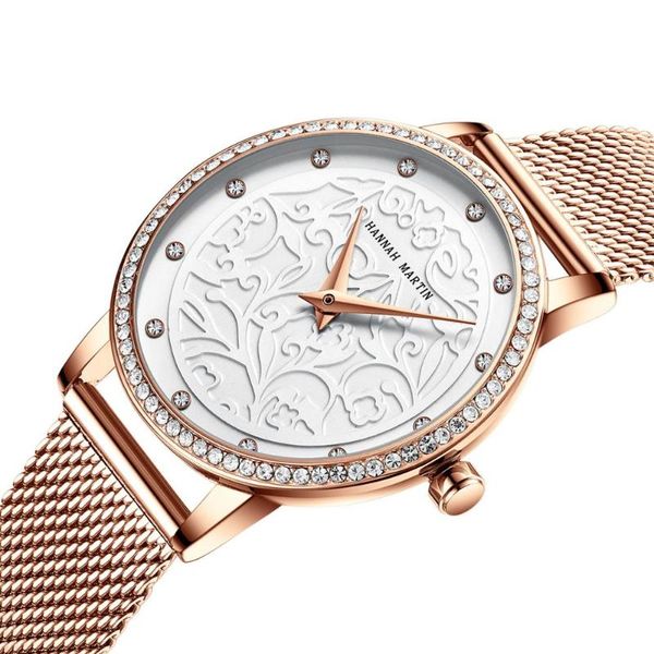 

women watch three-dimensional relief for female 2021 wristwatches, Slivery;brown