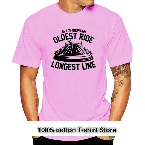 

men's t-shirts space mountain oldest ride longest line t shirt mens shirts short sleeve trend clothing classic quality high round style, White;black