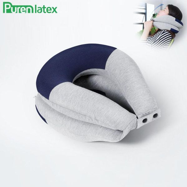 

pillow purenlatex orthopedic multi-function u-shape memory foam neck slow rebound travel protect spine cushion
