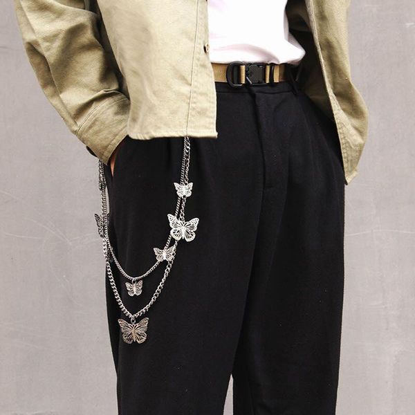 

belts belt creative butterfly shape fashion simple double buckle layers chain for clothing accessories 2021, Black;brown