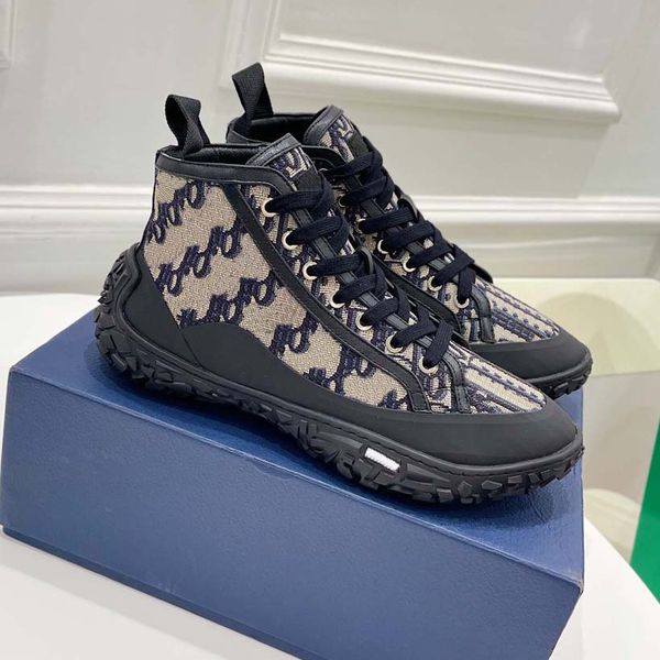 

2021 designer shoes b28 high-sneakers classic oblique printed fabric canvas fashion breathable technology outdoor trainers for men women wit, Black